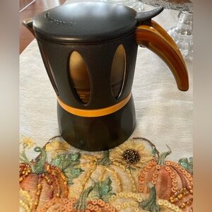 Mamy Brown and Orange  Microwave Coffee Maker